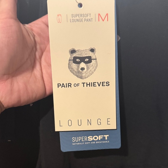 Size Medium Pair of Thieves Men's Black Lounge Pants - Picture 2 of 8